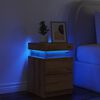 vidaXL Bedside Cabinet with LED Artisian Oak 35x39x55 cm Engineered Wood