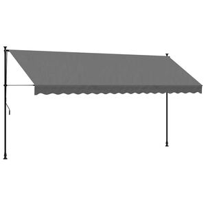 vidaXL Retractable Awning Anthracite 400x150 cm Fabric and Steel