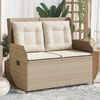 vidaXL Garden Bench Beige Poly Rattan