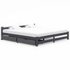 vidaXL Bed Frame without Mattress Dark Grey Solid Pinewood 200x200 cm