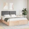 vidaXL Bed Frame with Upholstered Headboard Dark Grey 150 x 200 cm