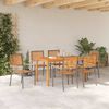 vidaXL Garden Dining Set 7 pcs Grey Solid Acacia Wood