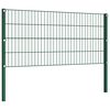 vidaXL Fence Panel with Posts Iron 694.5x80 cm Green