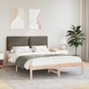 vidaXL Bed Frame with Upholstered Headboard Taupe 140 x 190 cm