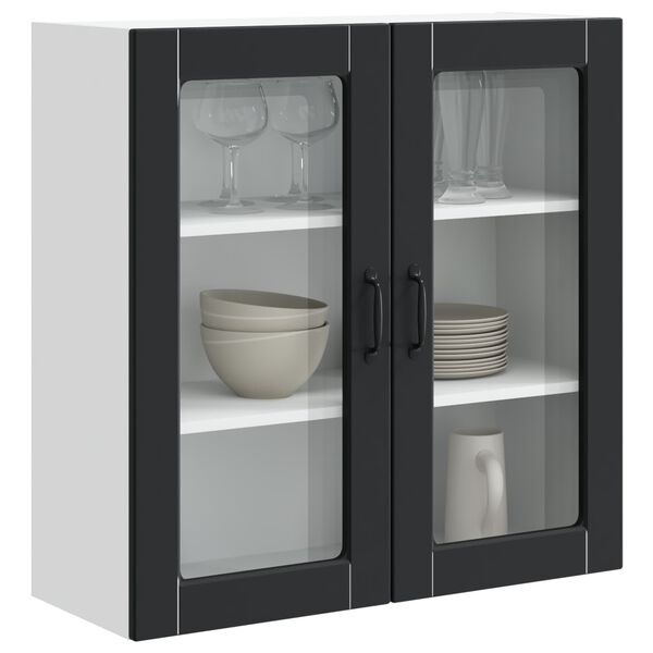 vidaXL Kitchen Cabinet with Door Black 80 x 31 x 80 cm Engineered Wood