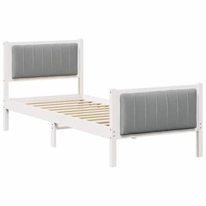 vidaXL Bed frame White and light grey 80 x 200 cm Solid pine wood