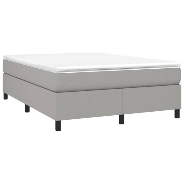 vidaXL Box Spring Bed Frame Light Grey Double Fabric (UK/IE/FI/NO only)