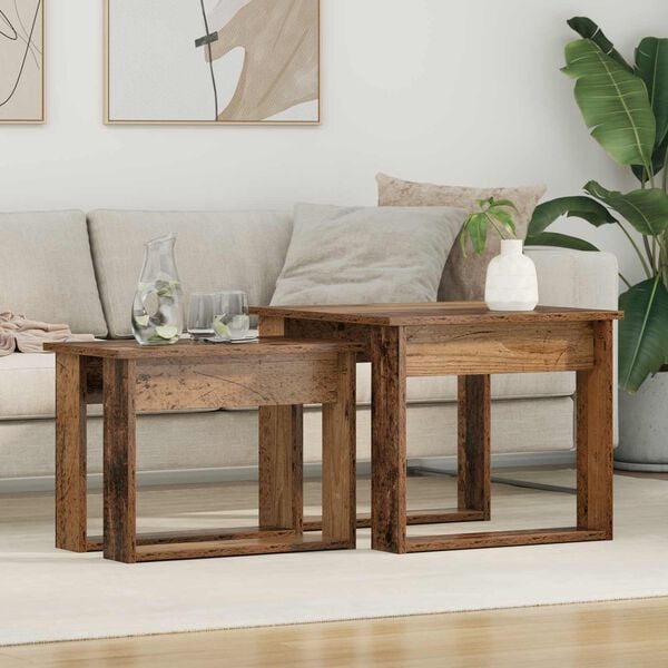 vidaXL Coffee Table Set 2 pcs Old Wood Engineered Wood