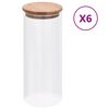 vidaXL Storage Glass Jars with Bamboo Lid 6 pcs 1000 ml
