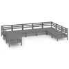 vidaXL 9 Piece Garden Lounge Set Grey Solid Wood Pine