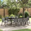 vidaXL Garden Dining Set 9 pcs Grey Powder-Coated Steel