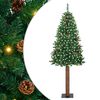 vidaXL Slim Christmas Tree Green 180 cm PVC and Solid Pine wood