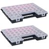 vidaXL Assortment Boxes 2 pcs with Adjustable Dividers 385x283x50 mm Plastic