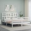 vidaXL Bed Frame without Mattress White King Size Solid Wood