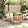 vidaXL Garden Sofa Set Natural Solid teak wood