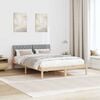 vidaXL Bed frame Brown and light grey 135 x 190 cm Solid pine wood
