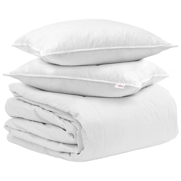 vidaXL Duvet Set with Pillow 3 pcs White Down Feather