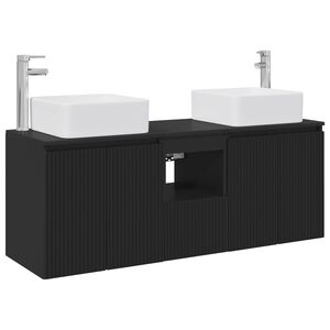vidaXL Bathroom Cabinet Set 3 pcs Black 49.5 x 41 x 63 cm
