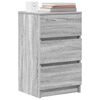 vidaXL Bedside Cabinet with 3 Drawers Grey Sonoma 39x35x65 cm