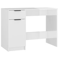 vidaXL Desk High Gloss White 100x50x75 cm Engineered Wood