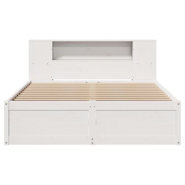 vidaXL Bed Frame without Mattress White 135x190 cm Double Solid Wood Pine