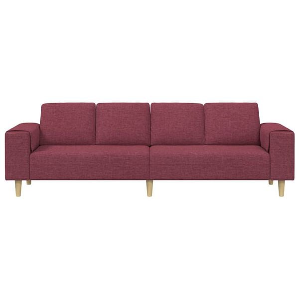 vidaXL Living Room Couch Wine Red 250 x 77 x 76 cm Polyester