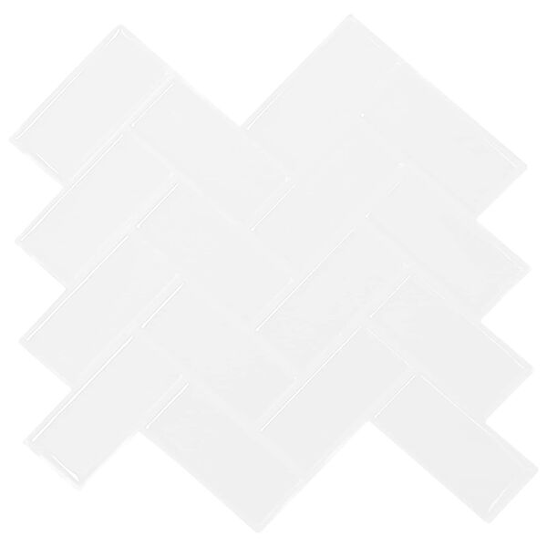 vidaXL Herringbone Tile 20 pcs White 30 x 30 cm Polyurethane and PET