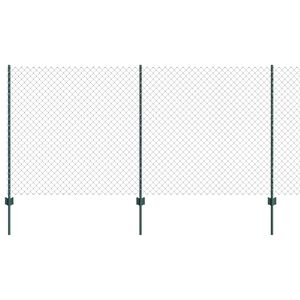 vidaXL Fence with Post Green 1.2 x 10 m Steel and PVC