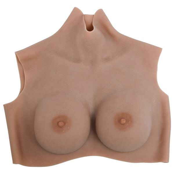 vidaXL Silicone Breastplate Tan D Cup