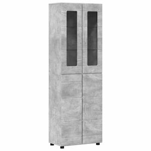 vidaXL Highboard FLORIN 60 x 35 x 182 cm Concrete Grey Engineered Wood