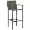 vidaXL 3 Piece Outdoor Bar Set with Armrest Poly Rattan Grey
