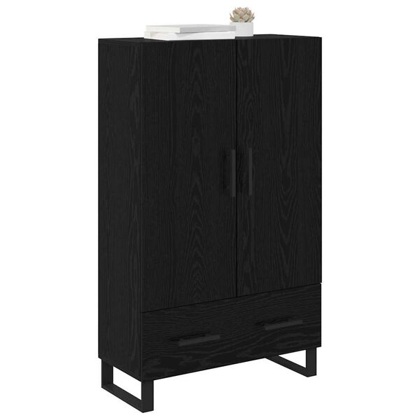 vidaXL Highboard Black Oak 69.5 x 30 x 115 cm Engineered Wood
