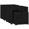 vidaXL 3 Piece Garden Box Set Black Solid Wood Pine