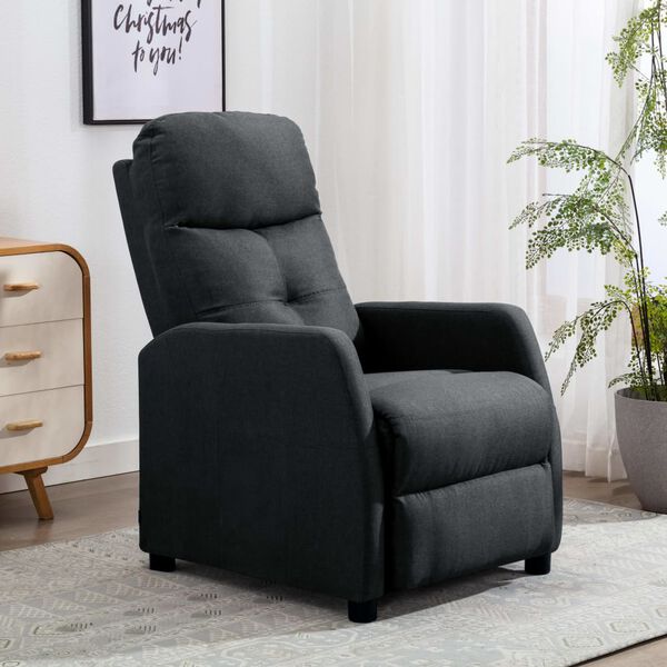 vidaXL Recliner Chair Dark Grey Fabric