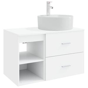 vidaXL Bathroom Furniture Set 2 pcs White Engineered Wood