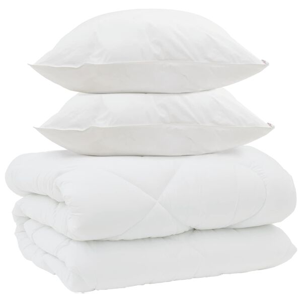vidaXL Winter Duvet with Pillow 3 pcs White Microfiber