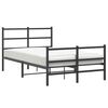 vidaXL Metal Bed Frame without Mattress with Footboard&nbsp;Black 120x190cm