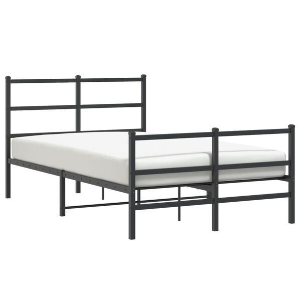 vidaXL Metal Bed Frame without Mattress with Footboard&nbsp;Black 120x190cm
