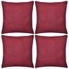 4 Burgundy Cushion Covers Cotton 50 x 50 cm
