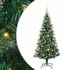 vidaXL Artificial Pre-lit Christmas Tree Green 120 cm PVC and Metal