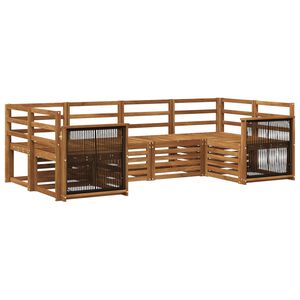 vidaXL Sectional Sofa Set 5 pcs Natural Solid Acacia Wood