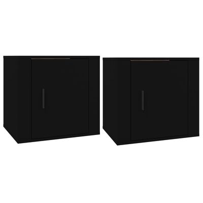 vidaXL Bedside Cabinets 2 pcs Black 50x39x47 cm