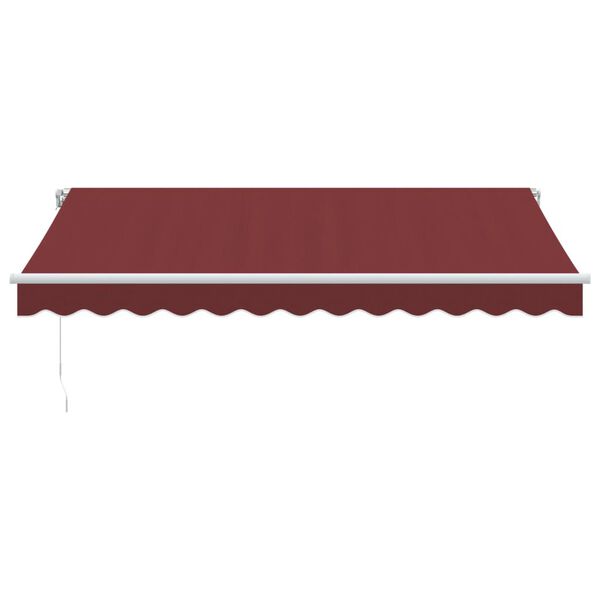 vidaXL Manual Retractable Awning with LED Burgundy 350x250 cm