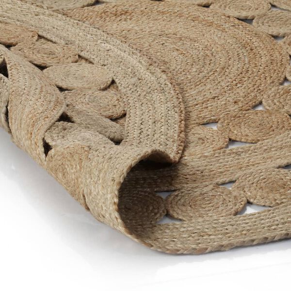 vidaXL Area Rug Braided Design Jute 180 cm Round