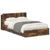 vidaXL Bed Frame with Storage Smoked Oak 120 x 190 cm Engineered Wood