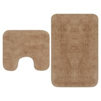 vidaXL Bathroom Mat Set 2 Pieces Fabric Beige