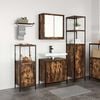 vidaXL Bathroom Furniture Set with Shelf 3 pcs Smoked Oak and Black