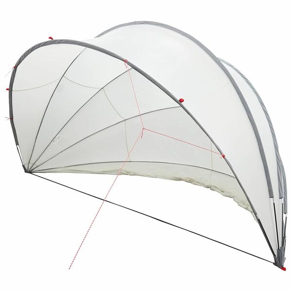 vidaXL Pool Dome Folding Manual Grey and Orange 500 x 500 x 236 cm