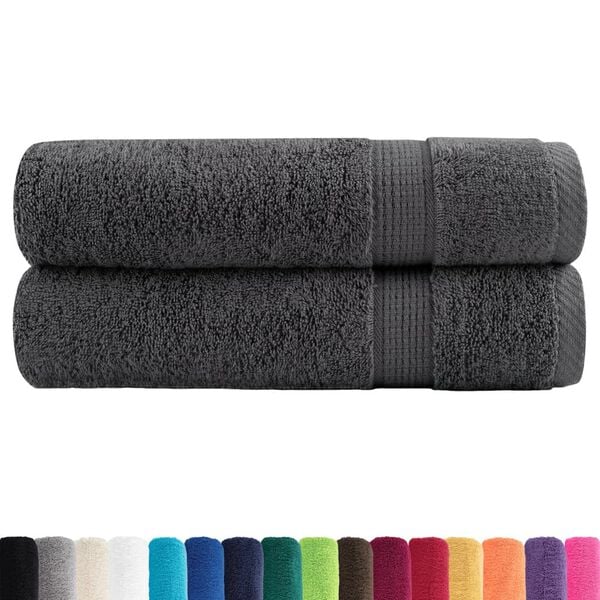 vidaXL Premium Shower Towels "SOLUND" 2 pcs Anthracite 70x140 cm 600 gsm