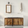 vidaXL Bathroom Vanity Units with Shelf 3 pcs Brown Engineered wood